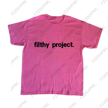 Men's Oversized Y2K Letter Print Cotton T-Shirt