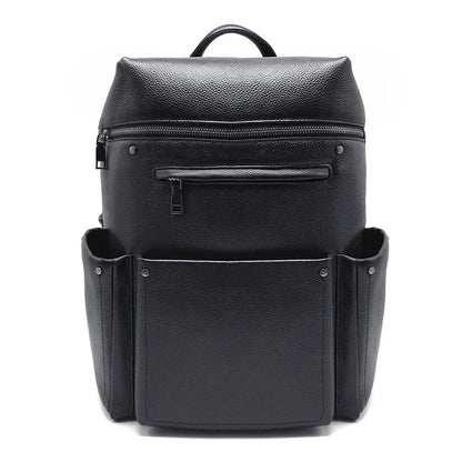 Genuine Cowhide Leather Men's Backpack – Large Laptop School Bag