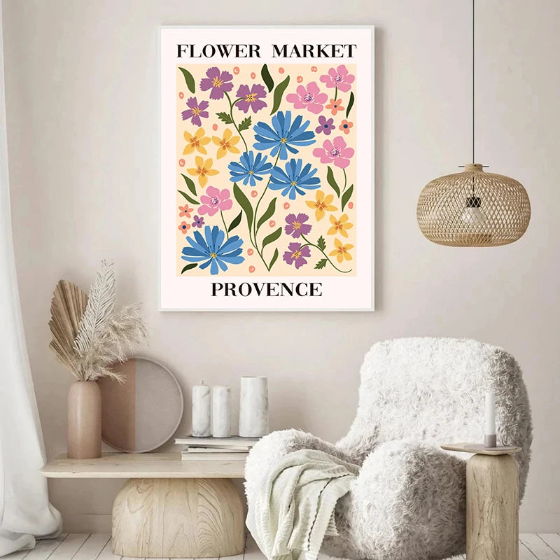 Flower Market Tuscany Poster – Floral Wall Art Print Unframed