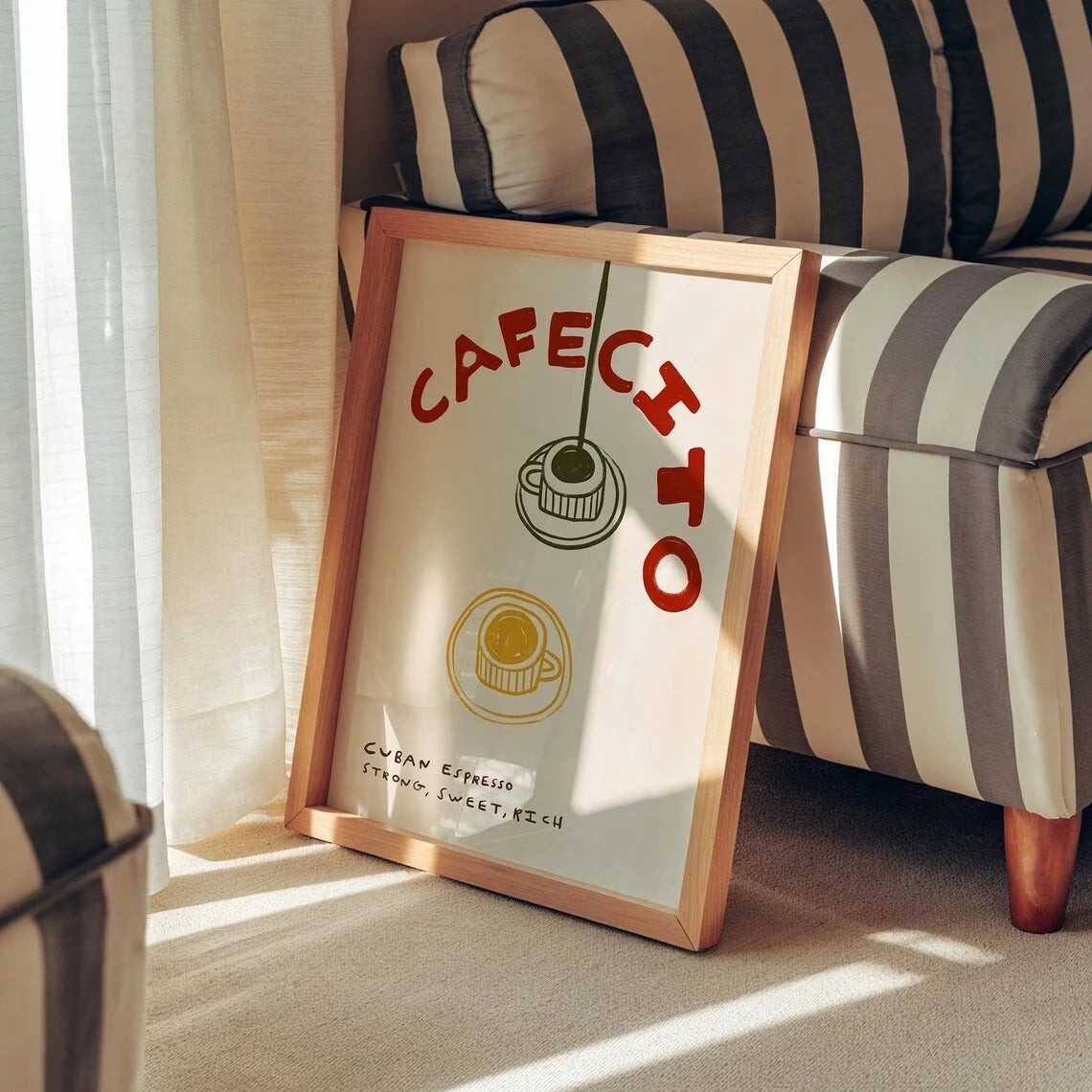 Cafecito Cuban Espresso Wall Art Print – Retro Coffee Poster