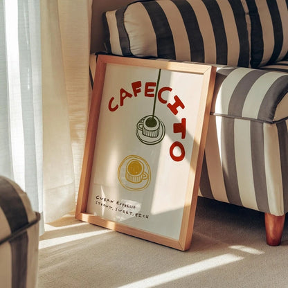 Cafecito Cuban Espresso Wall Art Print – Retro Coffee Poster