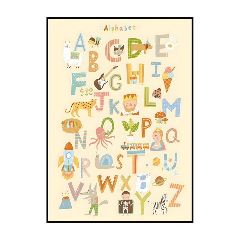 Dinosaur Alphabet Poster – Kids ABC Wall Art Print