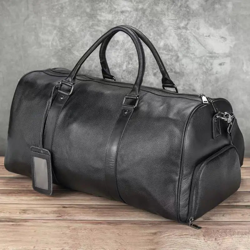 Genuine Leather Duffle Bag for Men – Travel & Weekender