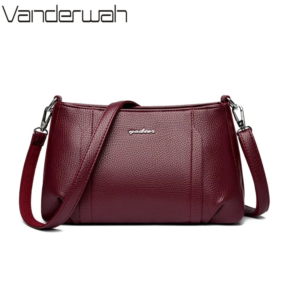 Genuien Brand Top Quality Soft Leather Female Elegant Crossbody Shoulder Bags