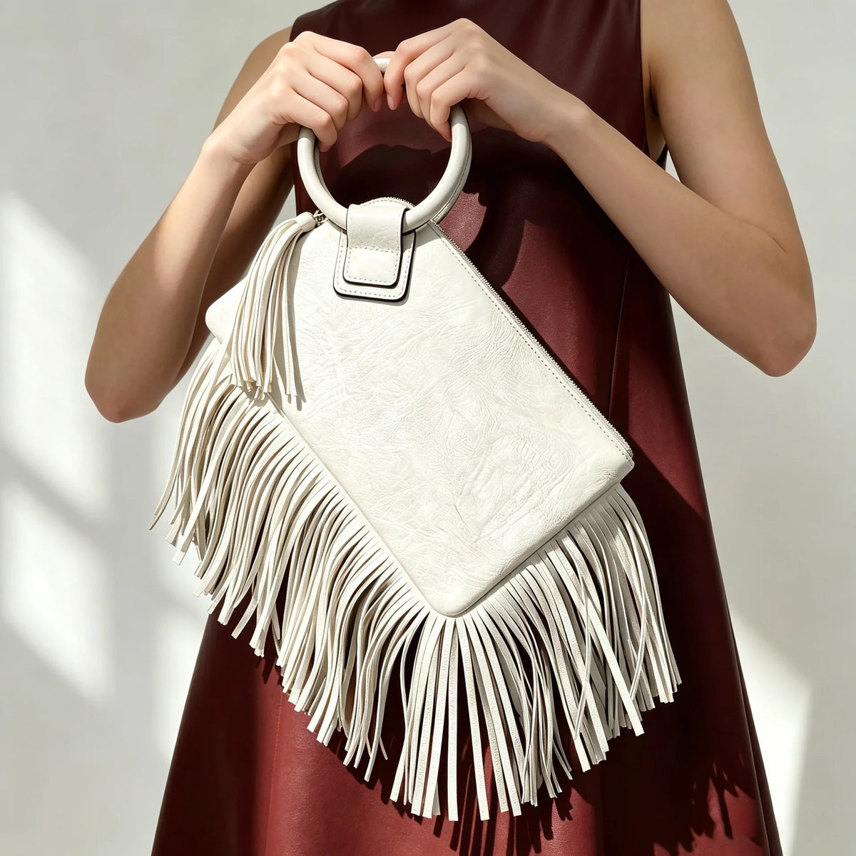 Vintage Y2K Fringed Clutch Handbag