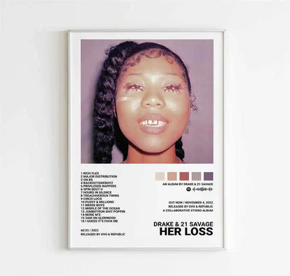 Drake Album Tracklist Poster – Hip Hop Music Wall Art