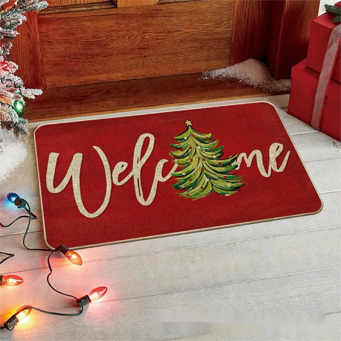 Merry Christmas Floor Mat – Indoor Outdoor Holiday Welcome Rug