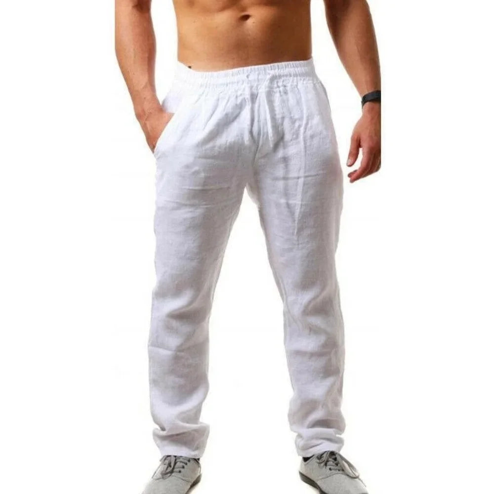 Men's Cotton Linen Pants – Breathable Streetwear Trousers S-3XL