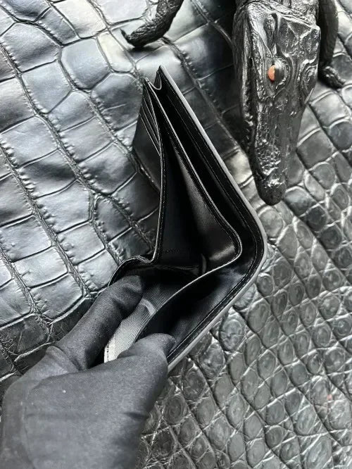 Men's Genuine Crocodile Leather Long Wallet | Luxury Card Organizer