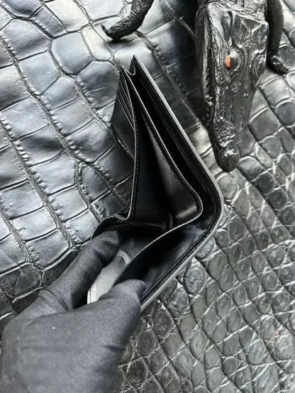 Men's Genuine Crocodile Leather Long Wallet | Luxury Card Organizer