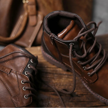 Men's Leather Ankle Boots – Rugged Work & Motorcycle Style