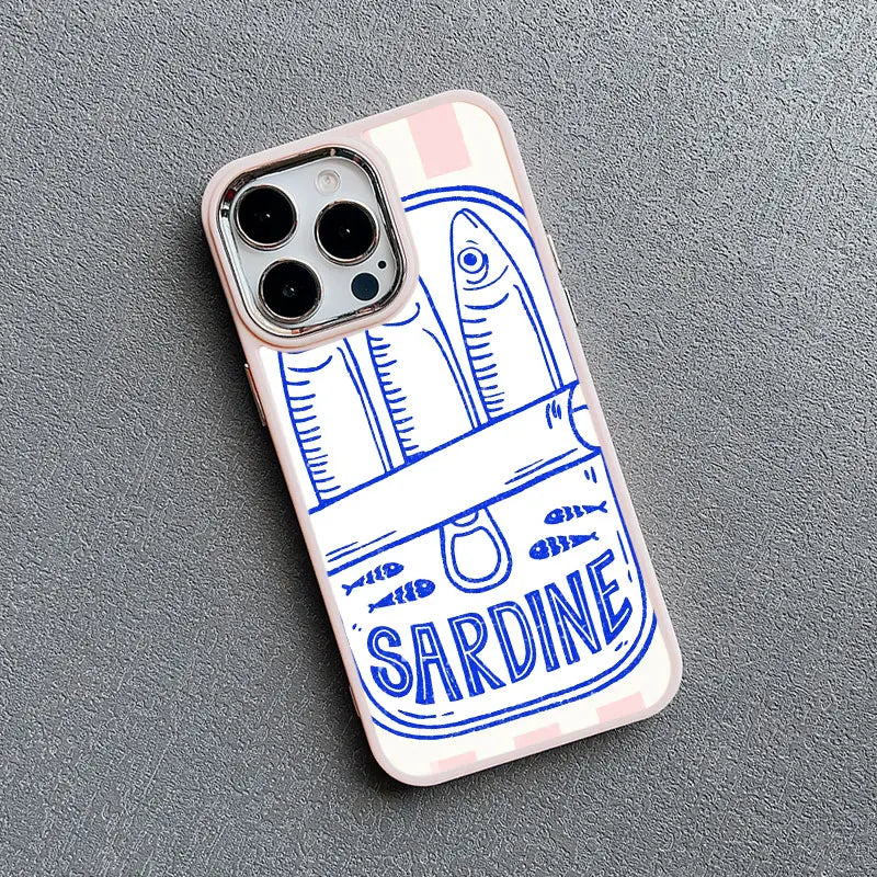 Sardine Can iPhone Case – Cute Fish Pattern Silicone Cover