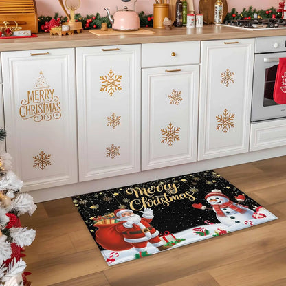 Christmas Doormat – Santa & Snowman Non-Slip Welcome Mat