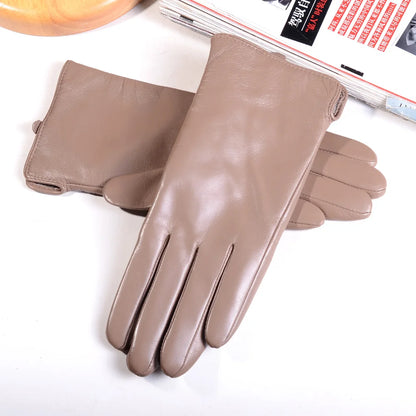 Women's Leather Wool-Lined Touchscreen Riding Gloves