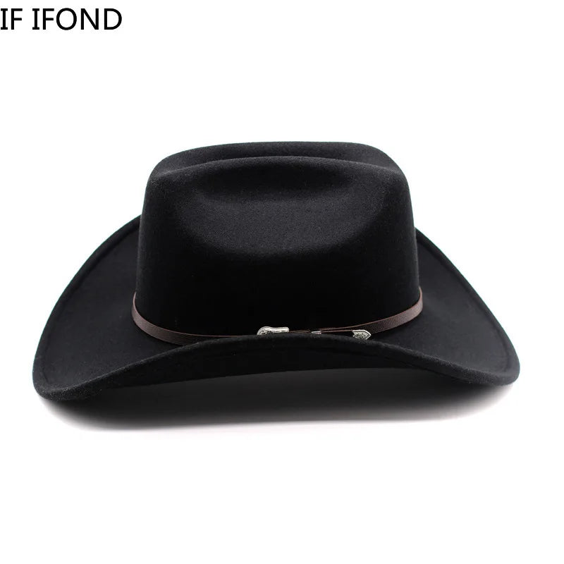 Wide Brim Cowboy Hat – Vintage Western Jazz Hat for Men & Women