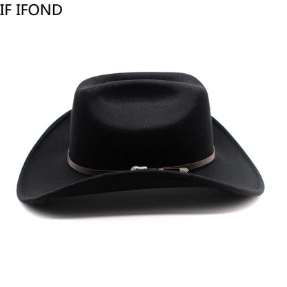 Wide Brim Cowboy Hat – Vintage Western Jazz Hat for Men & Women
