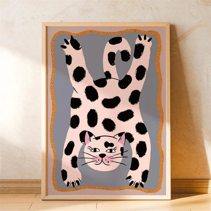 Boho Cat Bicycle Wall Art Poster – Kids Nursery Print