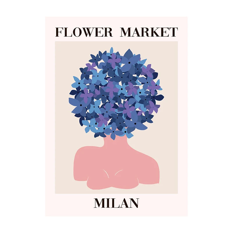 Flower Market Tuscany Poster – Floral Wall Art Print Unframed