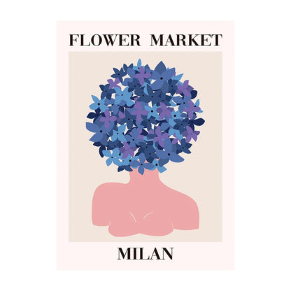 Flower Market Tuscany Poster – Floral Wall Art Print Unframed
