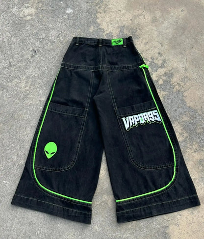 Y2K Wide Leg Baggy Jeans – Vintage Harajuku Streetwear Denim Pants