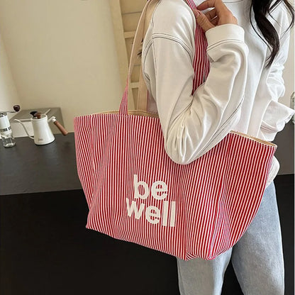 Casual Large Stripe Women's Shoulder Bag