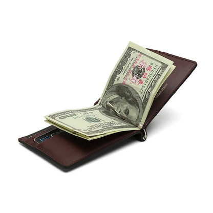 Leather Money Clip Wallet for Men – Slim Card Case