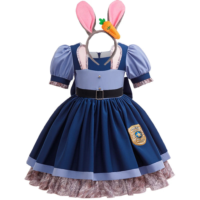 Girls Judy Bunny Police Costume Dress