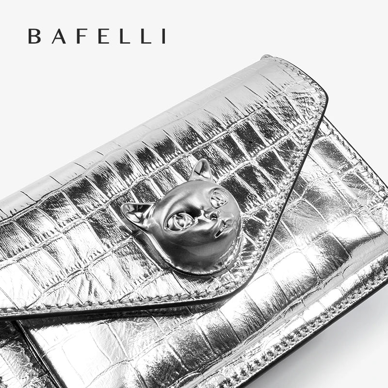 Mini Crocodile Leather Crossbody Bag | Chain Shoulder Bag