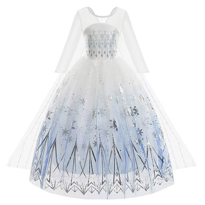 Elsa Princess Long Sleeve Frozen Dress
