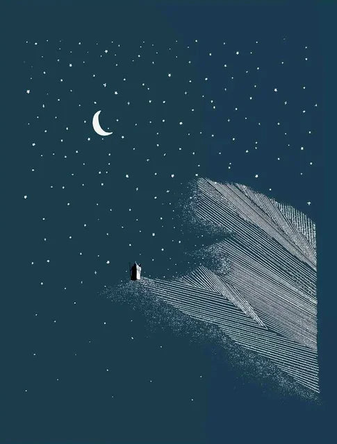Christian Wall Art Poster – Starry Night Faith Sketch Print