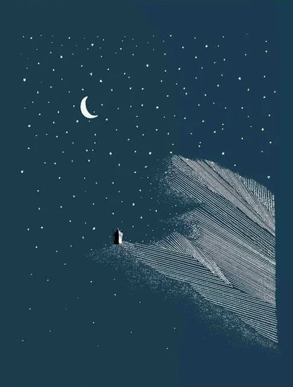 Christian Wall Art Poster – Starry Night Faith Sketch Print