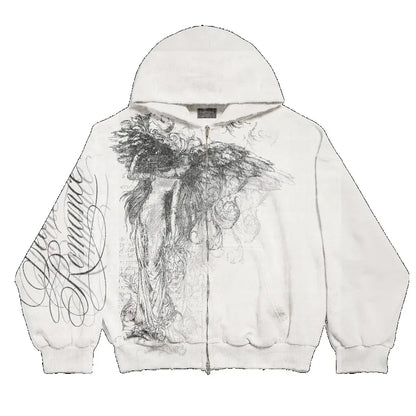 Y2K Graphic Hoodie & Thermal Sweatshirt Retro Hip Hop Street Style