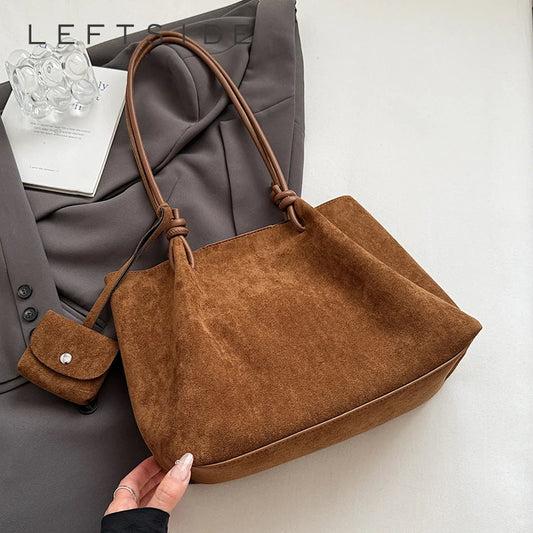 Luxury Faux Suede Tote Bag New Shoulder Bag