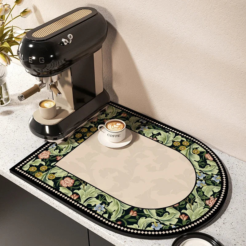 Coffee Machine Mat – Absorbent Non-Slip Kitchen Countertop Pad