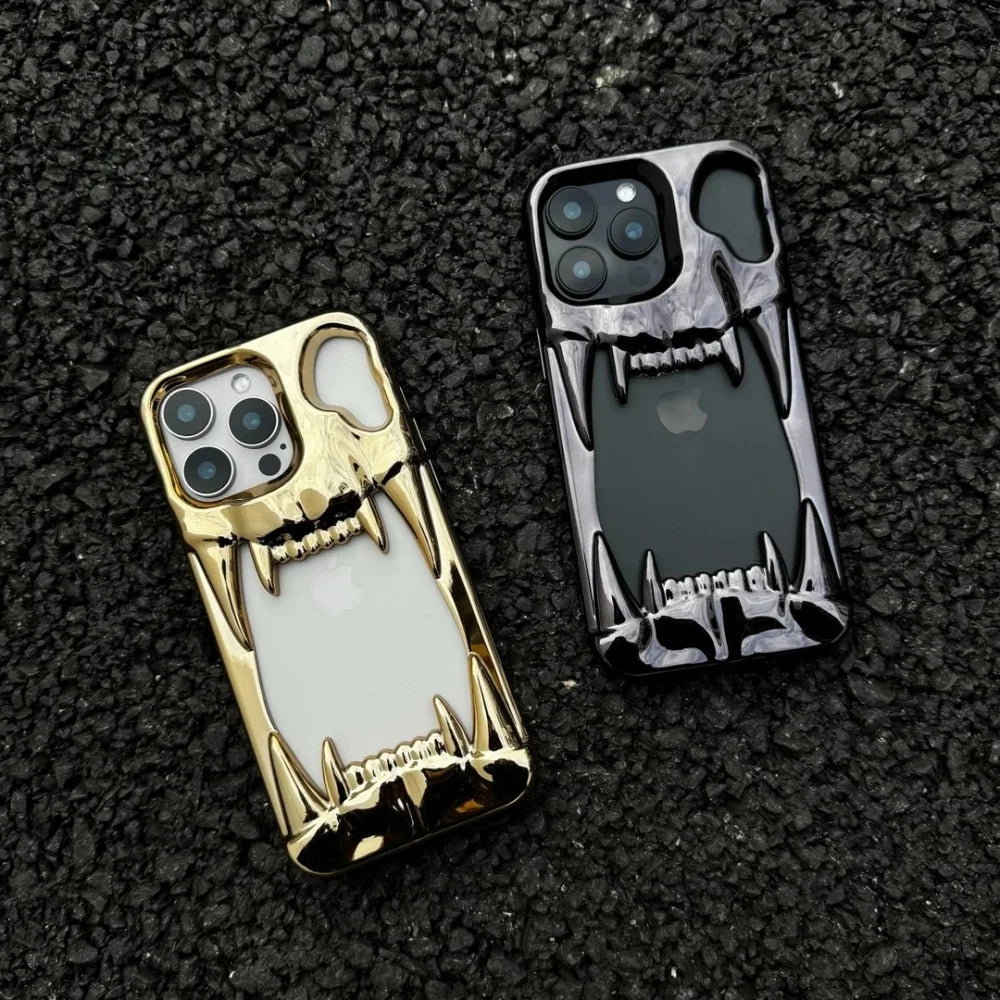 Skull Cut-Out Electroplated iPhone Case – iPhone 11 to 17 Series
