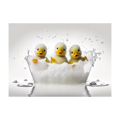 Cute Dog in Bathtub Wall Art Poster – Funny Puppy Canvas Print