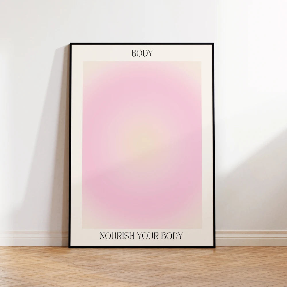 Mind Body Soul Aura Gradient Wall Art Poster – Spiritual 3-Piece Set