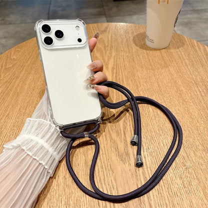 iPhone Crossbody Lanyard Case – Clear Shockproof Bumper Cover