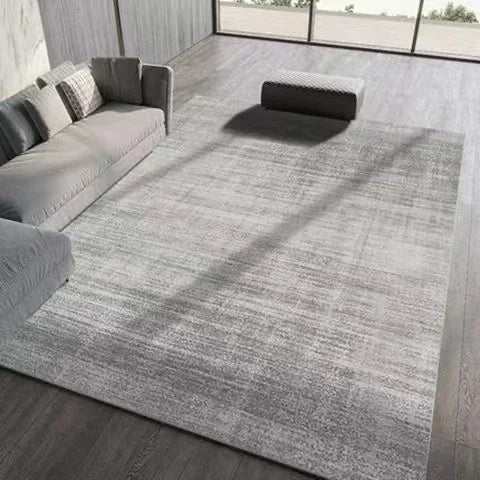 Modern Grey Area Rug – Soft Textured Carpet for Living Room & Bedroom
