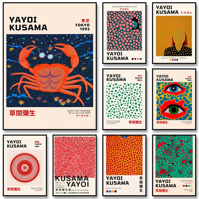 Yayoi Kusama Infinity Nets Poster – Abstract Wall Art Print Unframed