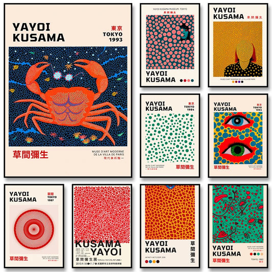 Yayoi Kusama Infinity Nets Poster – Abstract Wall Art Print Unframed