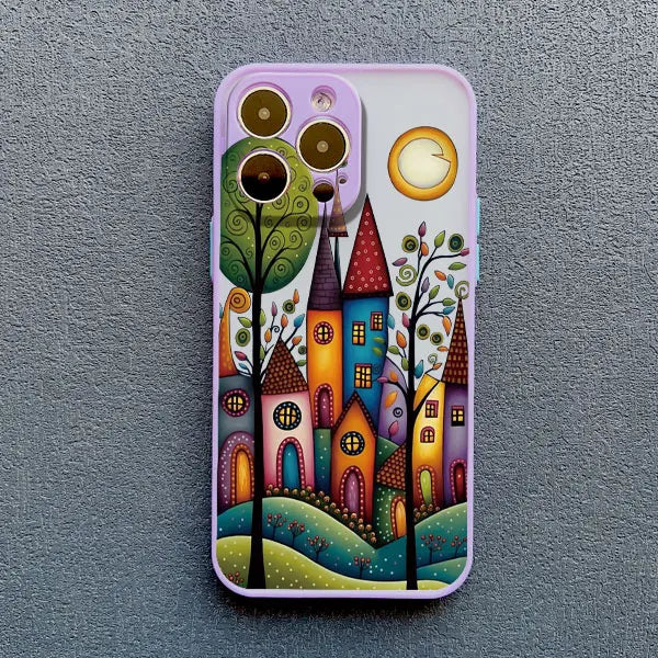 Whimsical Village iPhone Case – Fairy-Tale Art Design