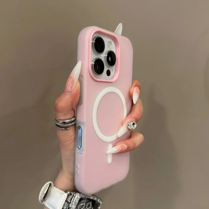Candy Color 2 IN 1 For Magsafe Phone Case For iPhone 17 16 15 14 13 12 11 Pro Max Magnet Wireless Charger Matte Soft Cover Fund