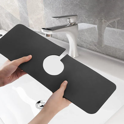 Faucet Splash Guard Mat – Absorbent Sink Countertop Water Pad for Bathroom & Kitchen