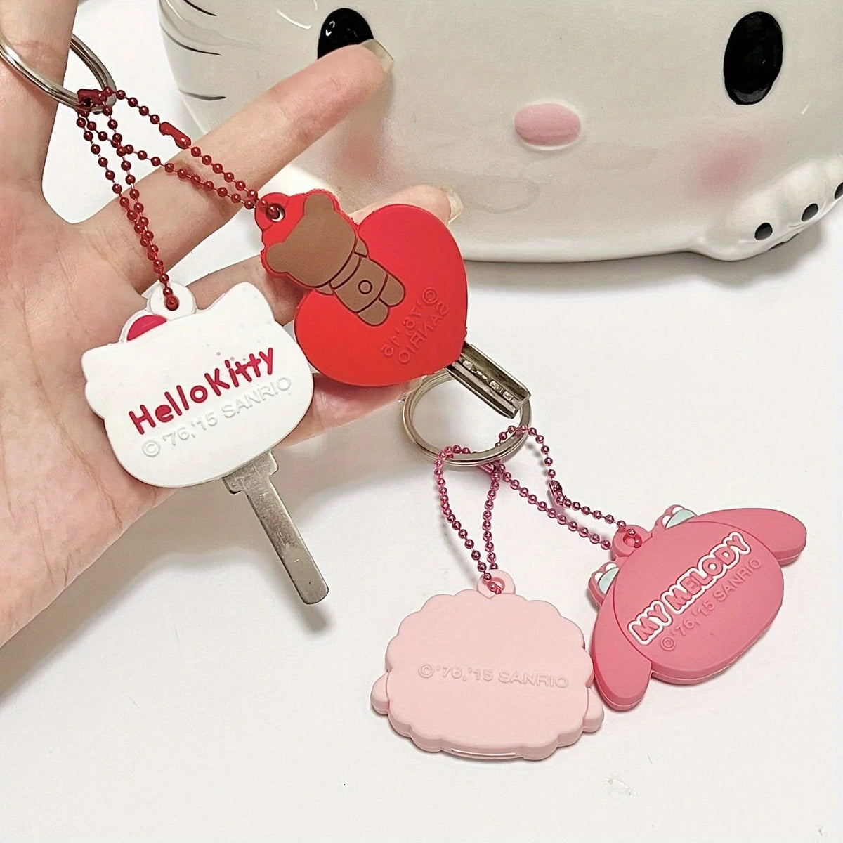 Hello Kitty Silicone Key Cover Keychain