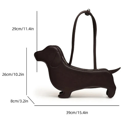 Three-dimensional Dachshund Shoulder Bag