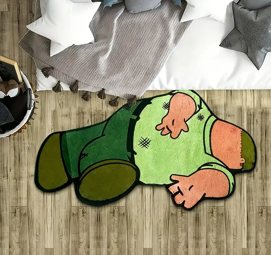 Cute Cartoon Character Rug – Soft Non-Slip Bedroom Floor Mat