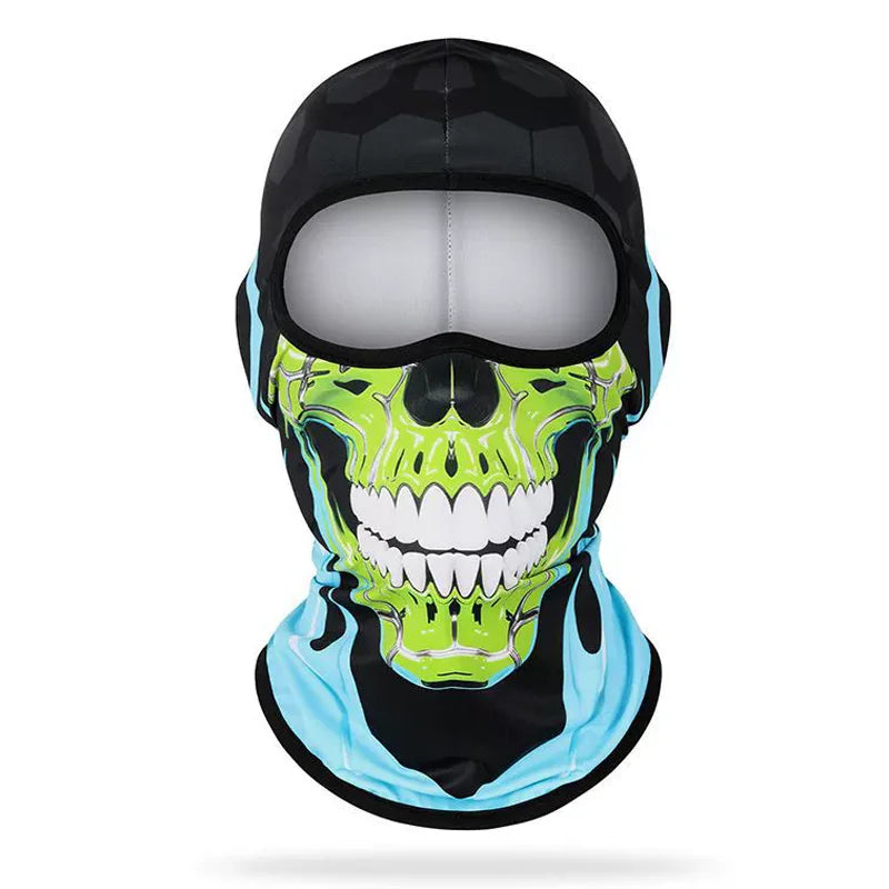 Skull Print Balaclava Full Face Mask Windproof UV Protection