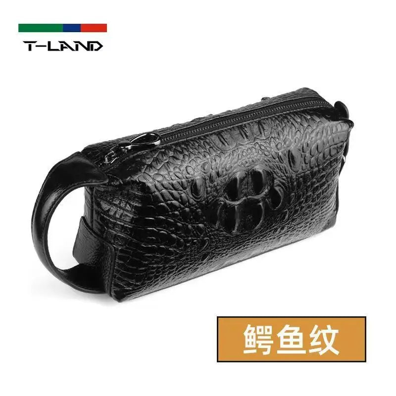 Men's Genuine Leather Clutch Bag – Crocodile Pattern