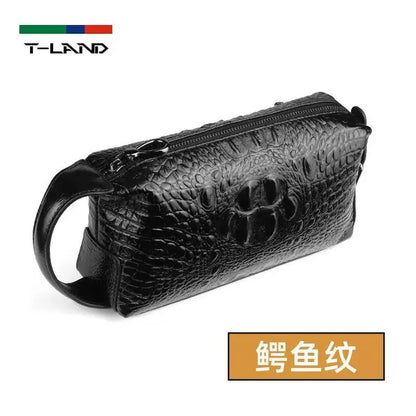 Men's Genuine Leather Clutch Bag – Crocodile Pattern